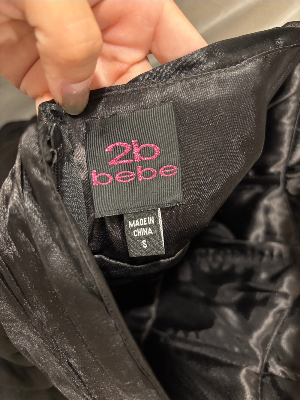 2B Bebe Black Strapless Ruffle Cocktail Dress - Picture 2 of 4